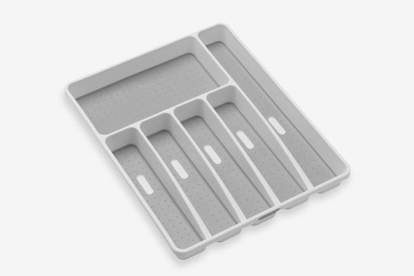 Madesmart 6 Compartment Cutlery Tray in White/Gray