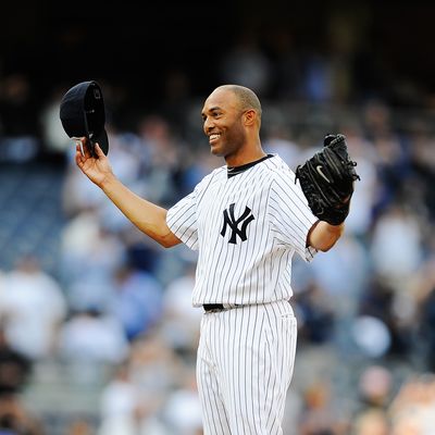 NEW YORK, NY - SEPTEMBER 19: Mariano Rivera #42 of the New York Yankees celebrates after becoming the all-time leader in saves after defeating the Minnesota Twins at Yankee Stadium on September 19, 2011 in the Bronx borough of New York City. Rivero recorded his 602 save. (Photo by Patrick McDermott/Getty Images)