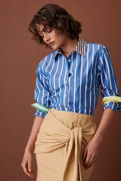 Rosie Assoulin x Target Long Sleeve Poplin Button-Down Striped Shirt