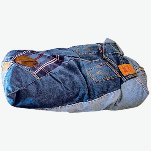 Thank You Have a Good Day Patchwork Denim Floor Cushions