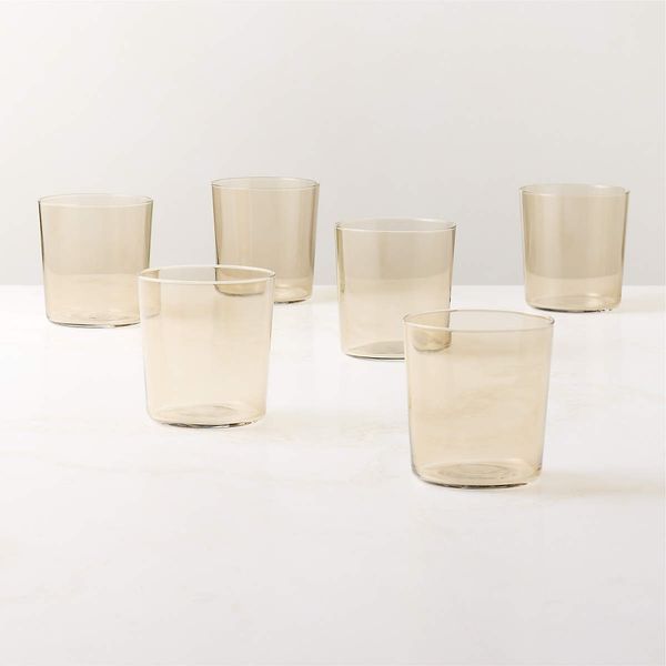 CB2 Marta Smoked Double Old-Fashioned Glasses