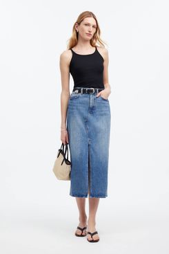 Madewell The Rilee Denim Midi Skirt