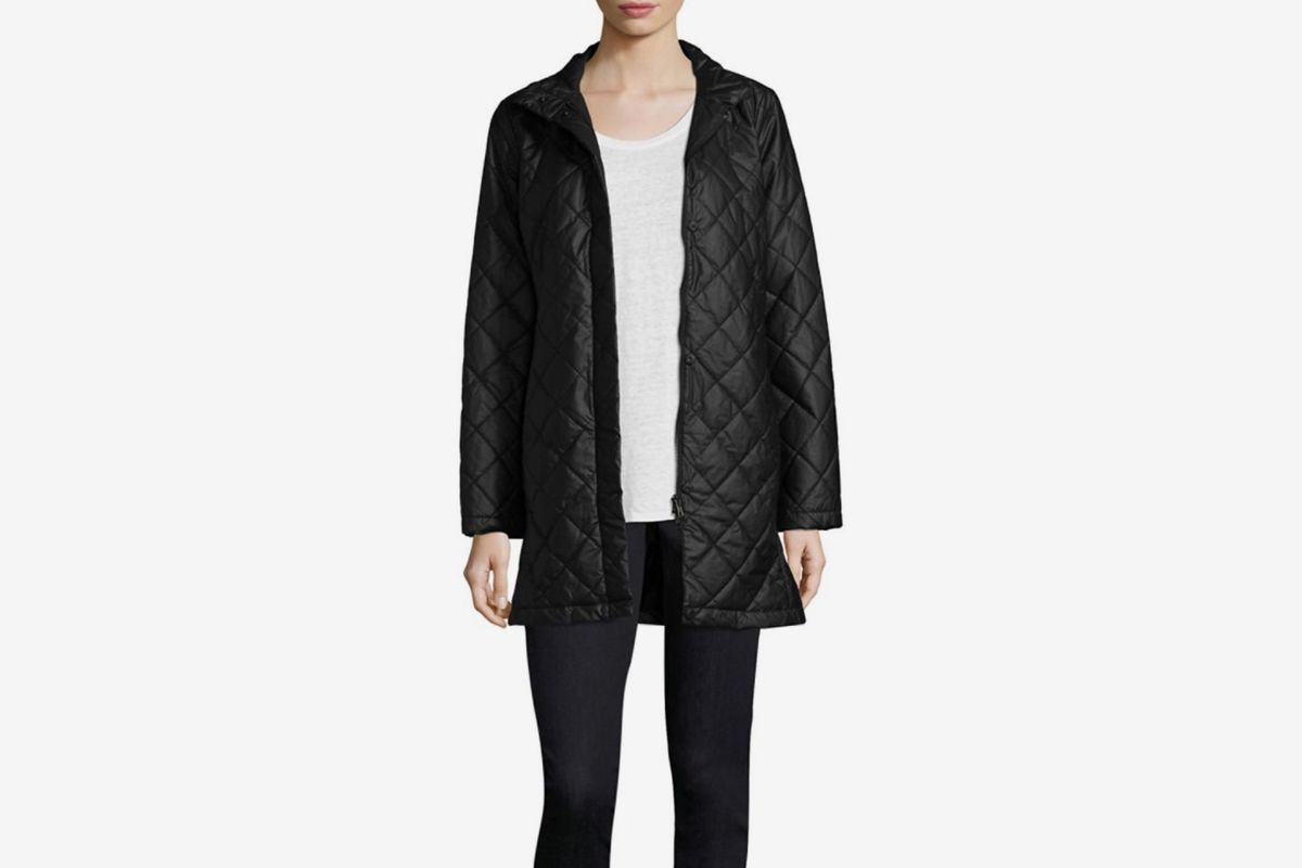 eileen fisher quilted denim jacket