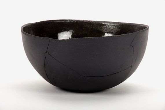 Large Black Ceramic Bowl