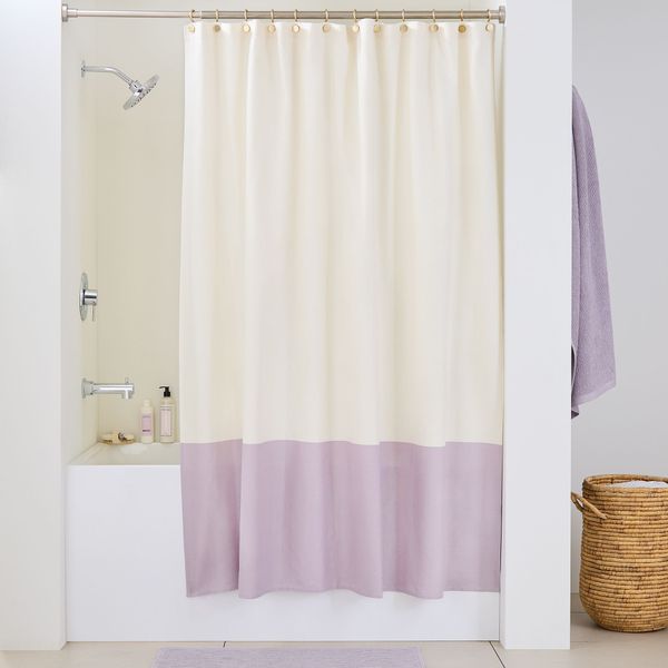 West Elm Colorblock Canvas Shower Curtain