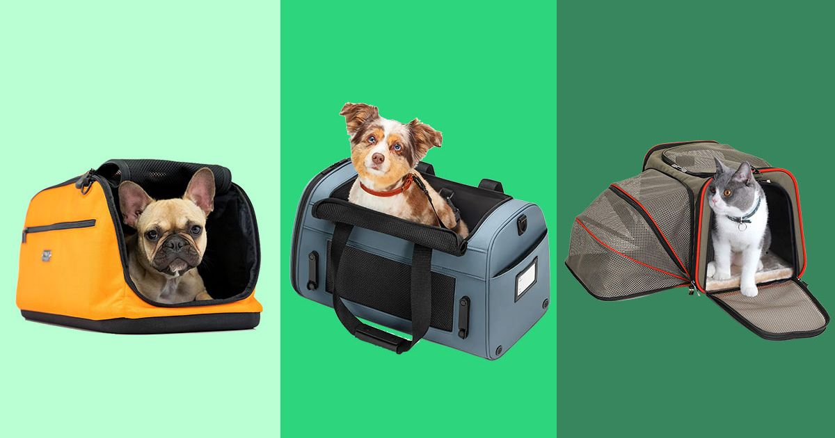 Removable Fleece Pad and Pockets for Small Dogs Puppies Large Cat Soft Sided Cat Carrier Airline Approved Collapsible Puppy Carrier with Locking Safety Zippers