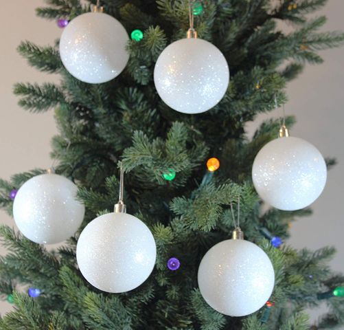 Festive Season 12-pack 80mm White Snowball Christmas Tree Ball Ornaments