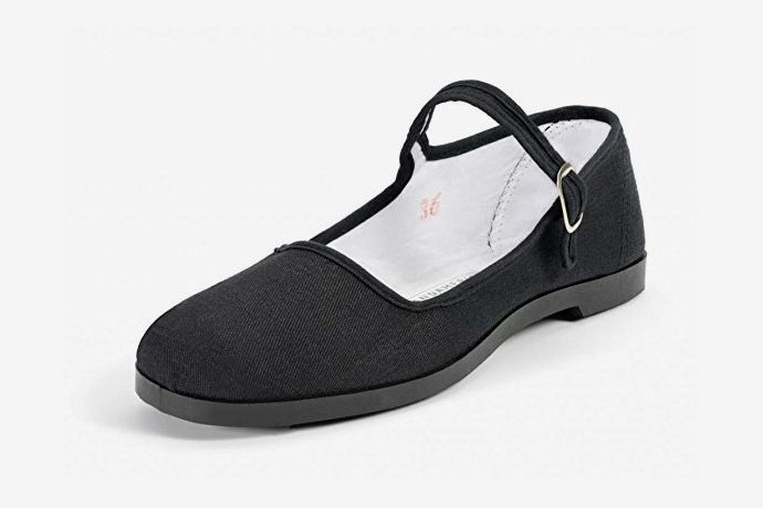 black canvas mary jane shoes