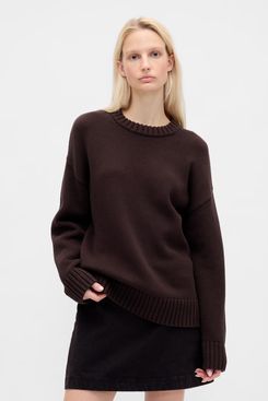 Gap 100% Cotton Oversized Sweater - Terra Brown