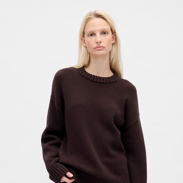 Gap 100% Cotton Oversized Sweater - Terra Brown