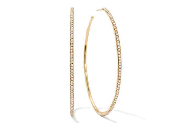 Ippolita Extra Large Hoop Earrings in 18K Gold with Diamonds