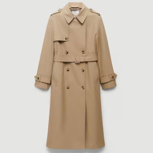 Mango Double-Breasted Trench Coat