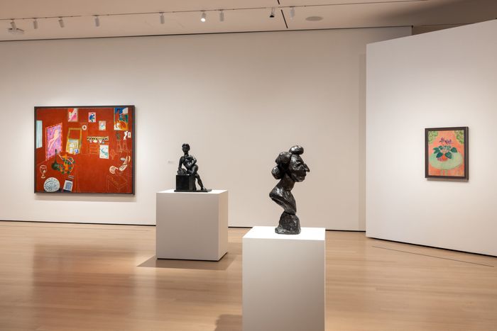 Henri Matisse, The Red Studio, 1911, with other works.