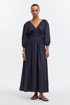 Madewell V-Neck Balloon-Sleeve Maxi Dress