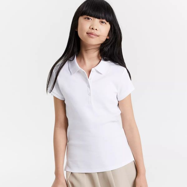 Nautica Big Girls Uniform Short Sleeve Polo Shirt