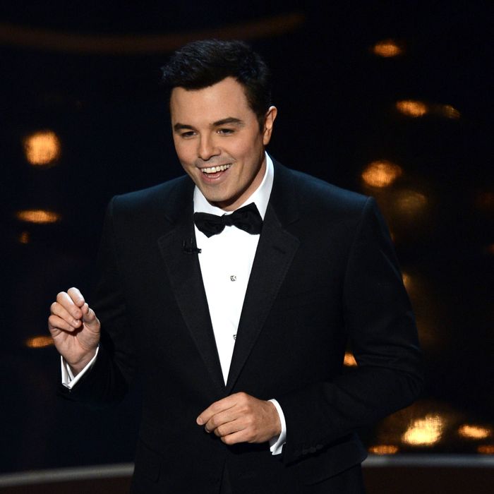 Host Seth MacFarlane speaks onstage during the Oscars held at the Dolby Theatre on February 24, 2013 in Hollywood, California.