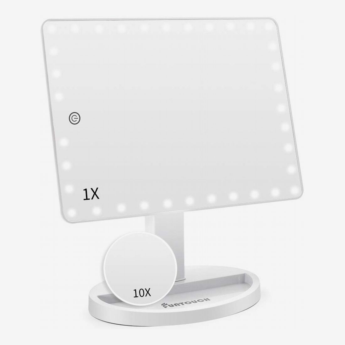 MIRRORVANA Large 8-Inch Vanity Makeup Mirror ~ Double-Sided 1X and 10X Magnifying Mirrors ~ Perfect for Bedroom or Bathroom Vanity 