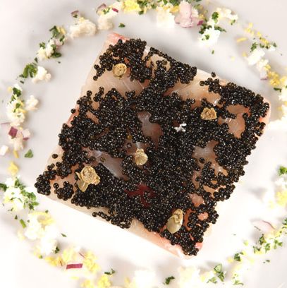 Siberian caviar & thin slices of marinated Daurade, perserved lemon