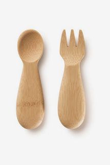 EarthEasy Bamboo Baby Fork and Spoon Set