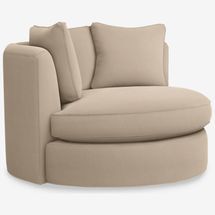 Room & Board Eos Oversized Swivel Chair - Landen Taupe