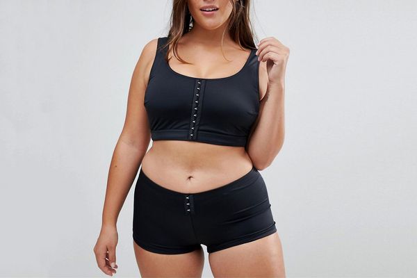ASOS Curve Mix and Match Crop Bikini Top with Hook and Eye