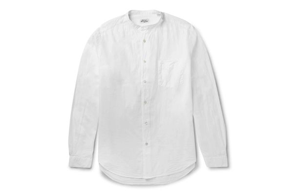 Hartford Grandad-Collar Cotton Shirt
