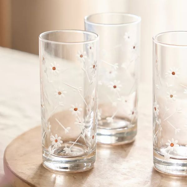 Terrain Daisy Etched Juice Glass