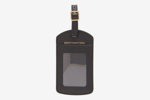 Smythson Panama Leather Luggage Tag