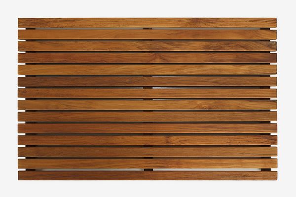 Bare Decor Zen Spa Shower or Door Mat in Solid Teak Wood and Oiled Finish, 31.5 by 19.5-Inch