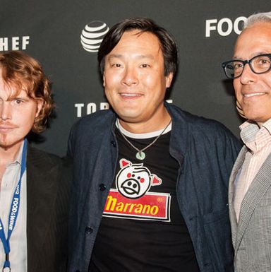 Chefs Grant Achatz, Ming Tsai, and Iron Chef Geoffrey Zakarian.