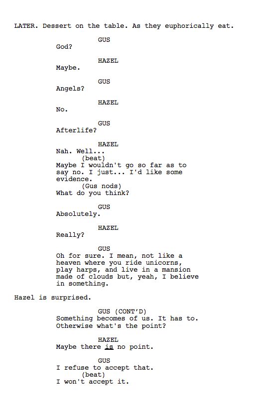 the fault in our stars full movie script