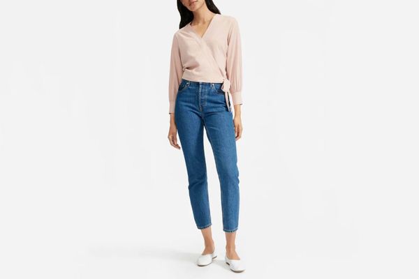 Everlane The Washable-Silk Wrap Top