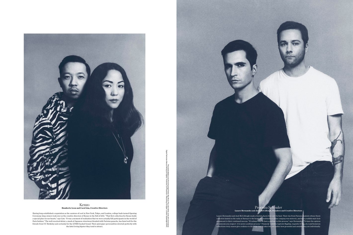 Proenza Schouler Kenzo and Valentino on Designing As Duos