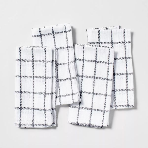 Sur La Table Recycled Check Napkins, Set of 4