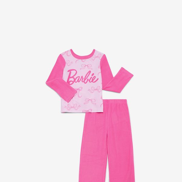 Barbie Girls Long Sleeve Top and Pants, 2-Piece Pajama Set, Sizes 4-12