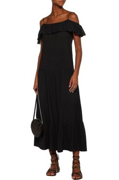 Iro Juliet Cold-Shoulder Ruffle-Trimmed Gauze Maxi Dress