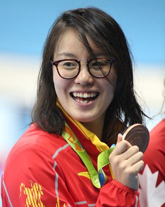 Fu Yuanhui after winning her bronze medal.