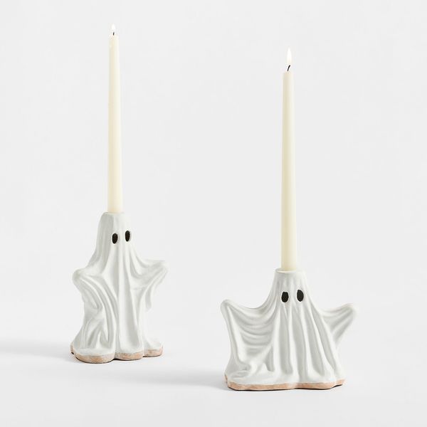 Pottery Barn Ceramic Ghost Candle Holder