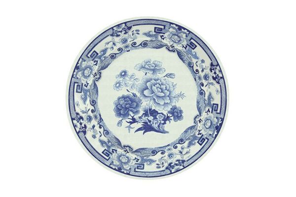 Entertaining With Caspari Entertaining Dinner Plates, Blue and White, Pack of 16