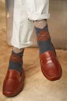 Lorenzo Uomo Cashmere Argyle Sock