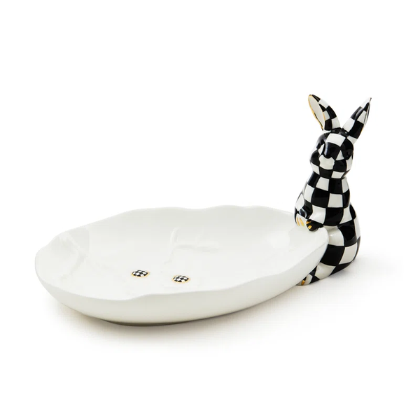 MacKenzie-Childs White Rabbit Ceramic Trinket Tray