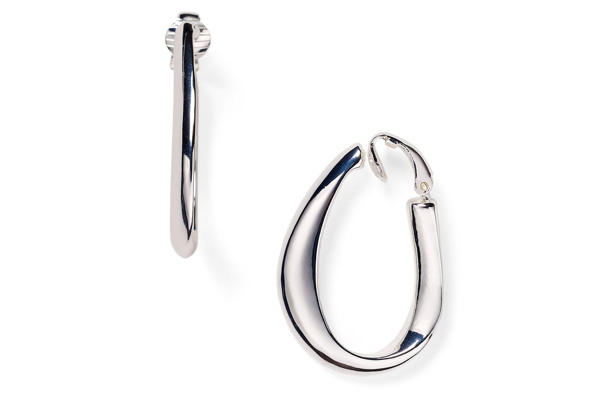 AMAZING small COMFY CLIP ON hoops SILVER HOOP EARRINGS 