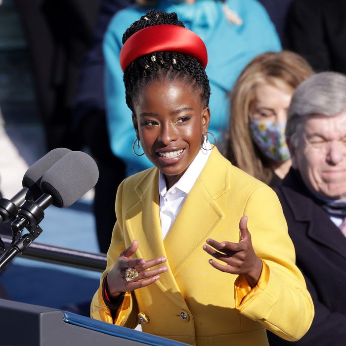 amanda gorman yellow coat prada