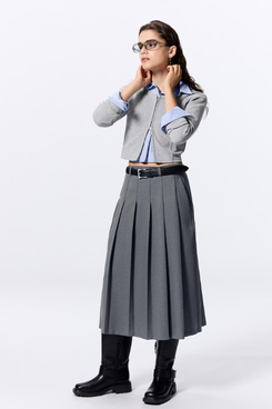 GU Pleated Midi Skirt