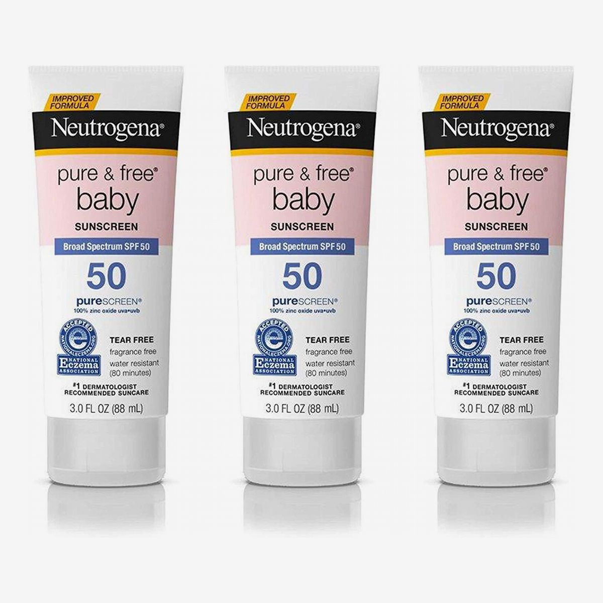 Protector solar mineral para bebés Pure Free de Neutrogena, paquete de 3
