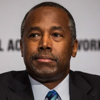 Ben Carson attends the National Action Network (NAN) national convention at the Sheraton New York Times Square Hotel on April 8, 2015 in New York City.
