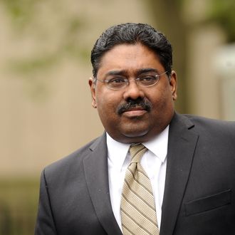 Raj Rajaratnam, the founder of the Galleon Group, leaves United States Federal Court after being found guilty of insider trading in New York, New York, USA, 11 May 2011. Rajaratnam was convicted of five conspiracy counts and nine securities fraud charges. 