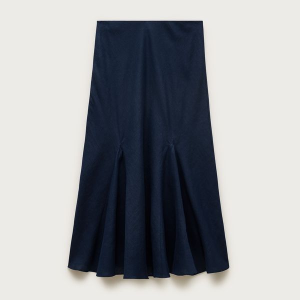J.Crew Gwenyth Flounce-Hem Slip Skirt in Linen