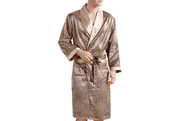 Binken Men’s Satin Pajamas Sleepwear Robe
