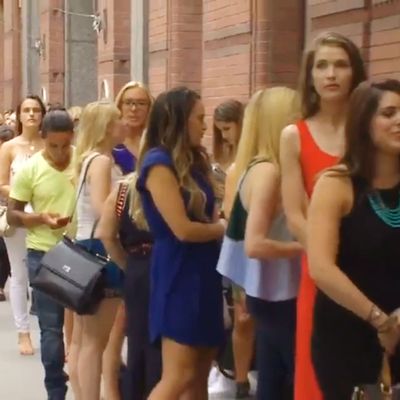 The ladies in line.